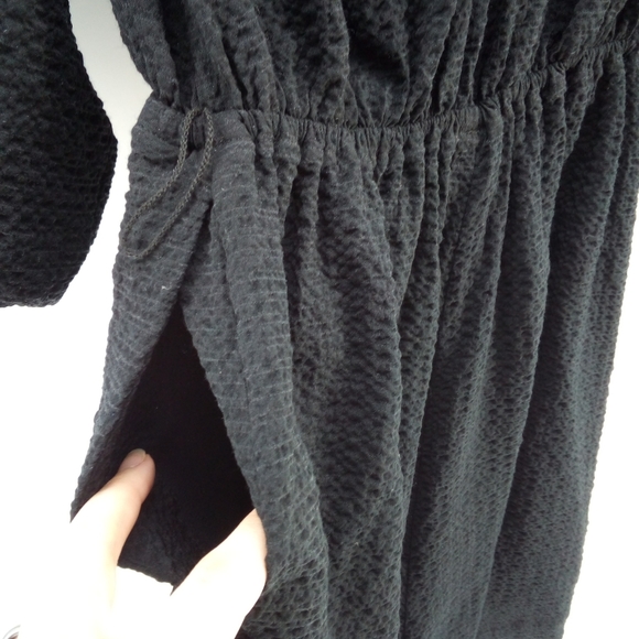 Anthropologie Romper Black Texured Puffy Bubble Sleeves  XS by Anthropologie - Picture 5 of 15